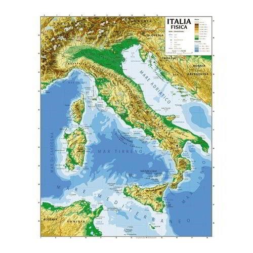 Cartina Murale Italia fisica+politica