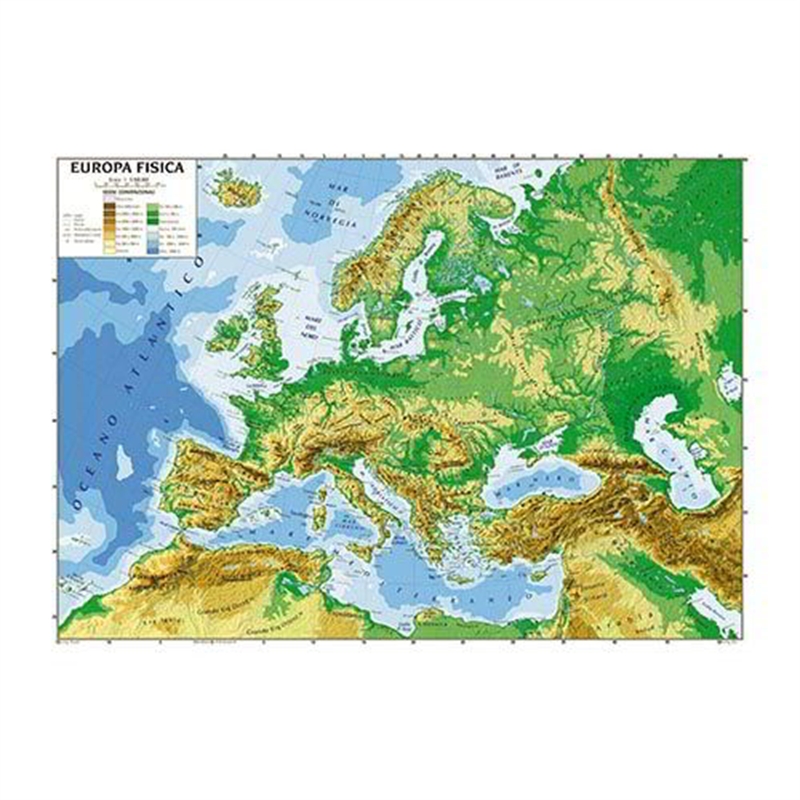 Cartina Murale Europa fisica+politica