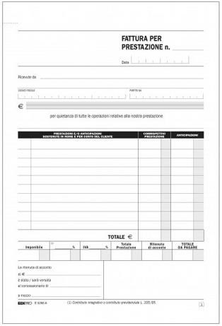 Blocco fatture professionisti carta chimica 2 parti A5 50x2 copie