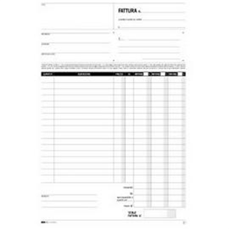 Blocco fatture 3 aliquote IVA A4 fogli 33x3 copie