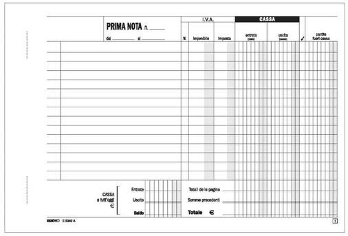 Prima nota cassa cm. 15x22