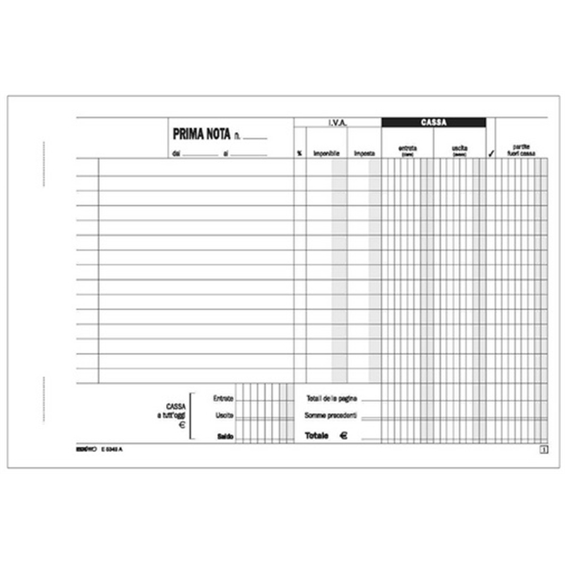 Prima nota cassa cm. 15x22