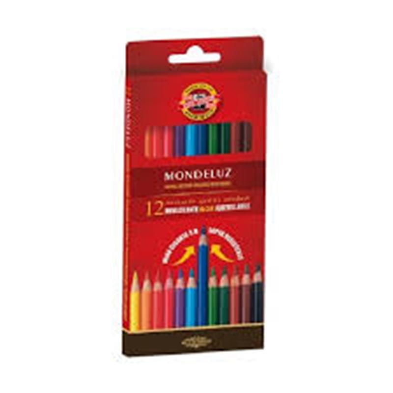 Pastello in legno Mondeluz acquerellabili scatola 12 colori