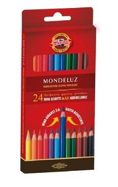 Pastello in legno Mondeluz acquerellabili scatola 24 colori