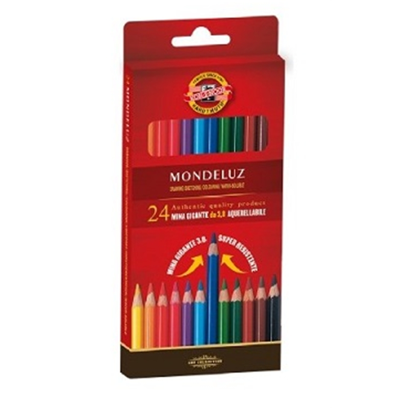 Pastello in legno Mondeluz acquerellabili scatola 24 colori