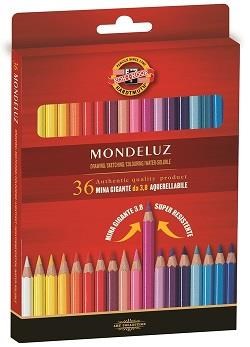 Pastello in legno Mondeluz acquerellabili scatola 36 colori