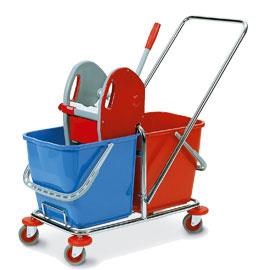 Carrello per pulizia industriale a due vasche