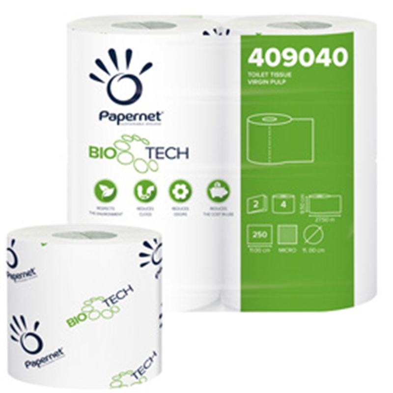 Carta igienica 4 rotoli 250 strappi biotech