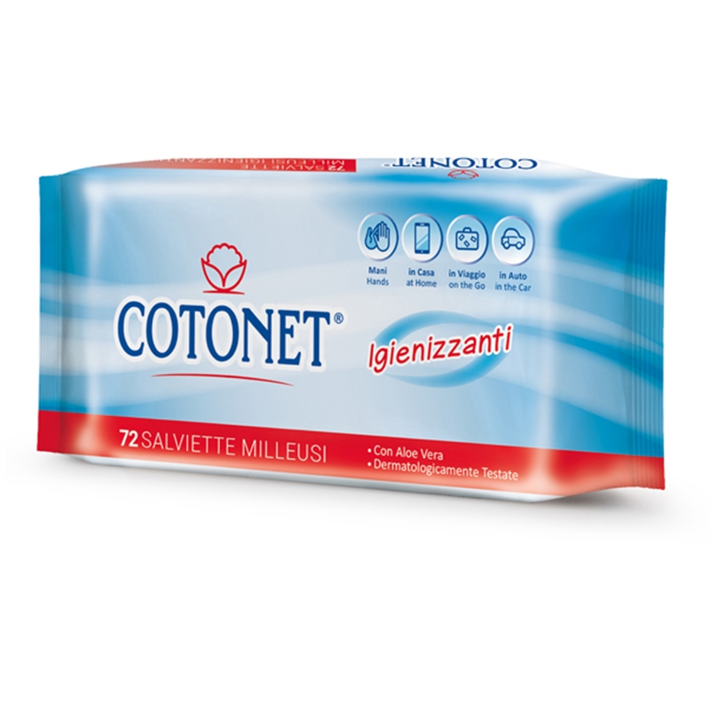 Salviette profumate cotonet aloe igienizzanti Logex Professional 72 pz.