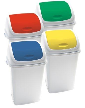 Pattumiera 50 litri con coperchio colorato