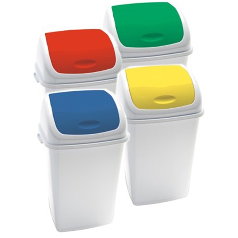 Pattumiera 50 litri con coperchio colorato