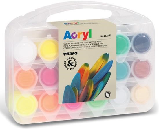 Colori acrilici 25 ml. conf. 18 colori assortiti