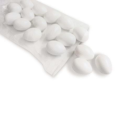 Uova in plastica bianca cm.5 cf. 50 pz.