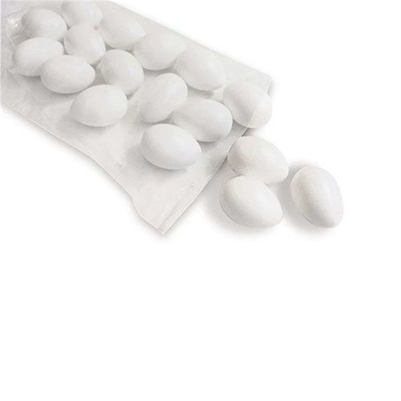 Uova in plastica bianca cm.5 cf. 50 pz.