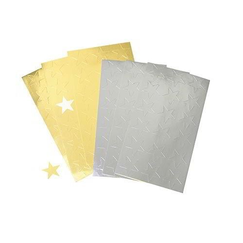 Stelle adesive Oro-Argento busta 6 fogli