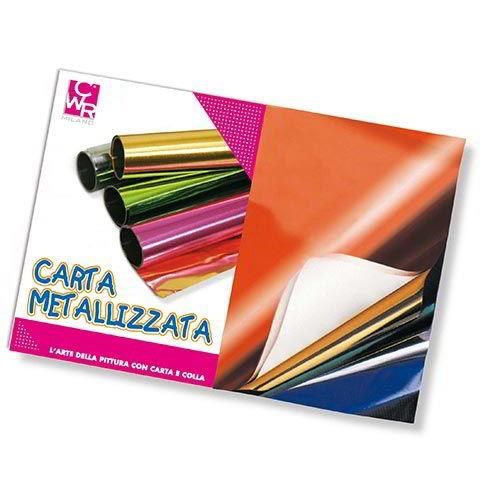 Carta collage metallizzata cm. 35x50 fogli singoli