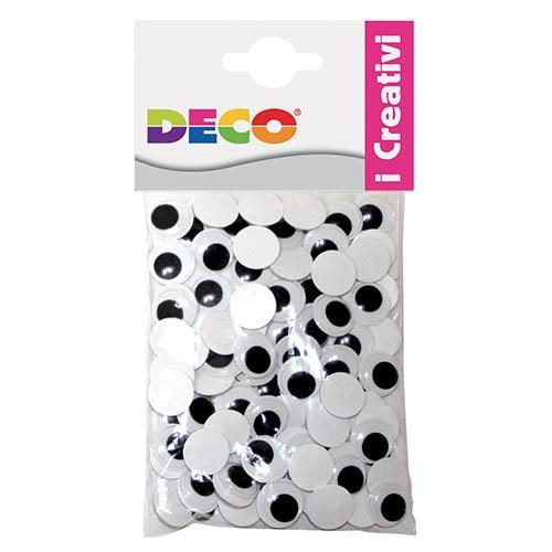 Occhi mobili adesivi 12 mm. 100 pz.