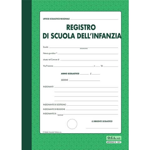 Registro scuola dell'Infazia 40 pg. 30 alunni