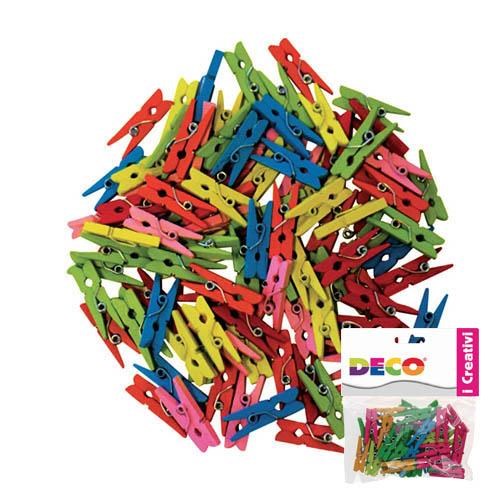 Mollettine in legno colorato 45 pz.